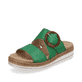 
Smaragdgrüne remonte Damen Pantoletten D0Q51-52 mit einer flexiblen Plateausohle. Schuh seitlich schräg