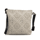 Sac à main remonte Q0731-81 beige en look bohème, détails dorés et fermeture éclair. Arrière.