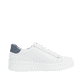 Perlweiße vegane remonte Damen Sneaker D0J03-80 mit einem Reißverschluss. Schuh Innenseite.