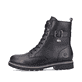 Schwarze remonte Damen Biker Boots D8475-01 mit einer dämpfenden Profilsohle. Schuh Außenseite