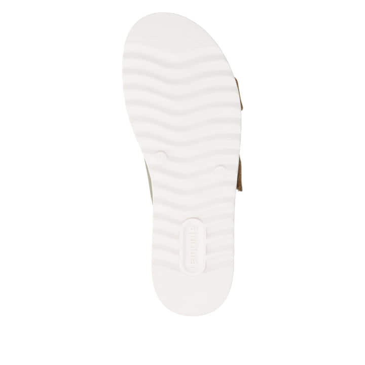 Mules remonte vertes pour femme D0Q66-52 avec boucle tendance. Semelle extérieure de la chaussure.