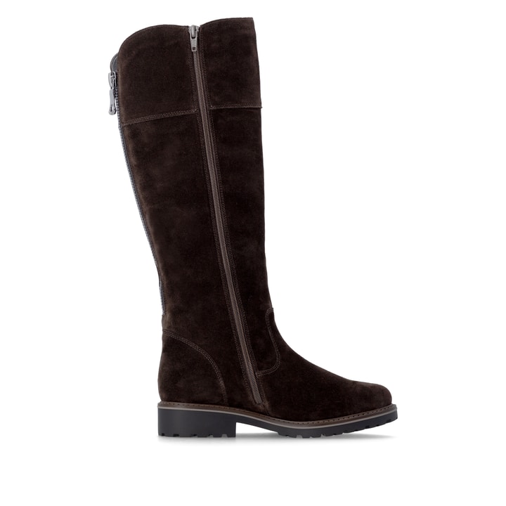 Dunkelbraune remonte Hochschaftstiefel R6581-25. Schuh Innenseite.