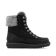 Nachtschwarze remonte Damen Schnürstiefel D0U78-03 mit Flip-Grip Sohle. Schuh Innenseite.