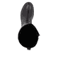 Tiefschwarze remonte Hochschaftstiefel D1W77-00 mit einem Reißverschluss. Schuh Laufsohle.
