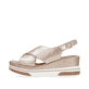 Metallicrosane remonte Keilsandaletten D1P53-31 mit Klettverschluss. Schuh Außenseite.