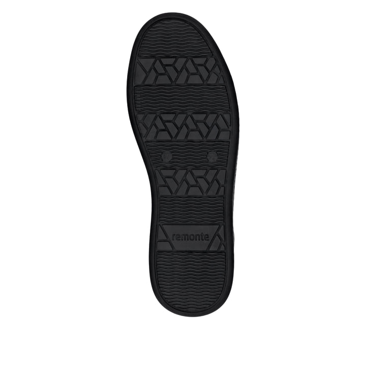 Schwarze remonte Damen Sneaker D2E70-00 mit Reißverschluss sowie Komfortweite G. Schuh Laufsohle.