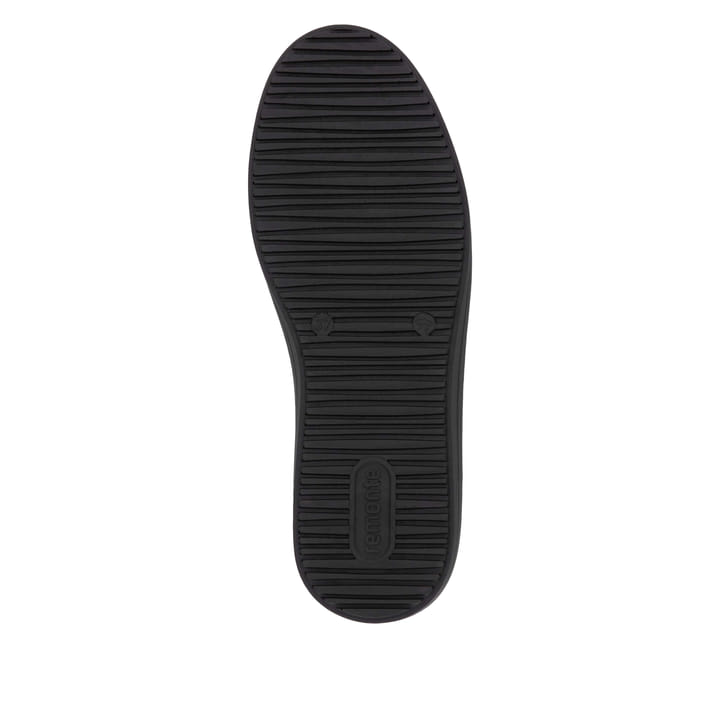 Schwarze remonte Damen Sneaker D1C09-00 mit dekorativem Schmuckdetail. Schuh Laufsohle.