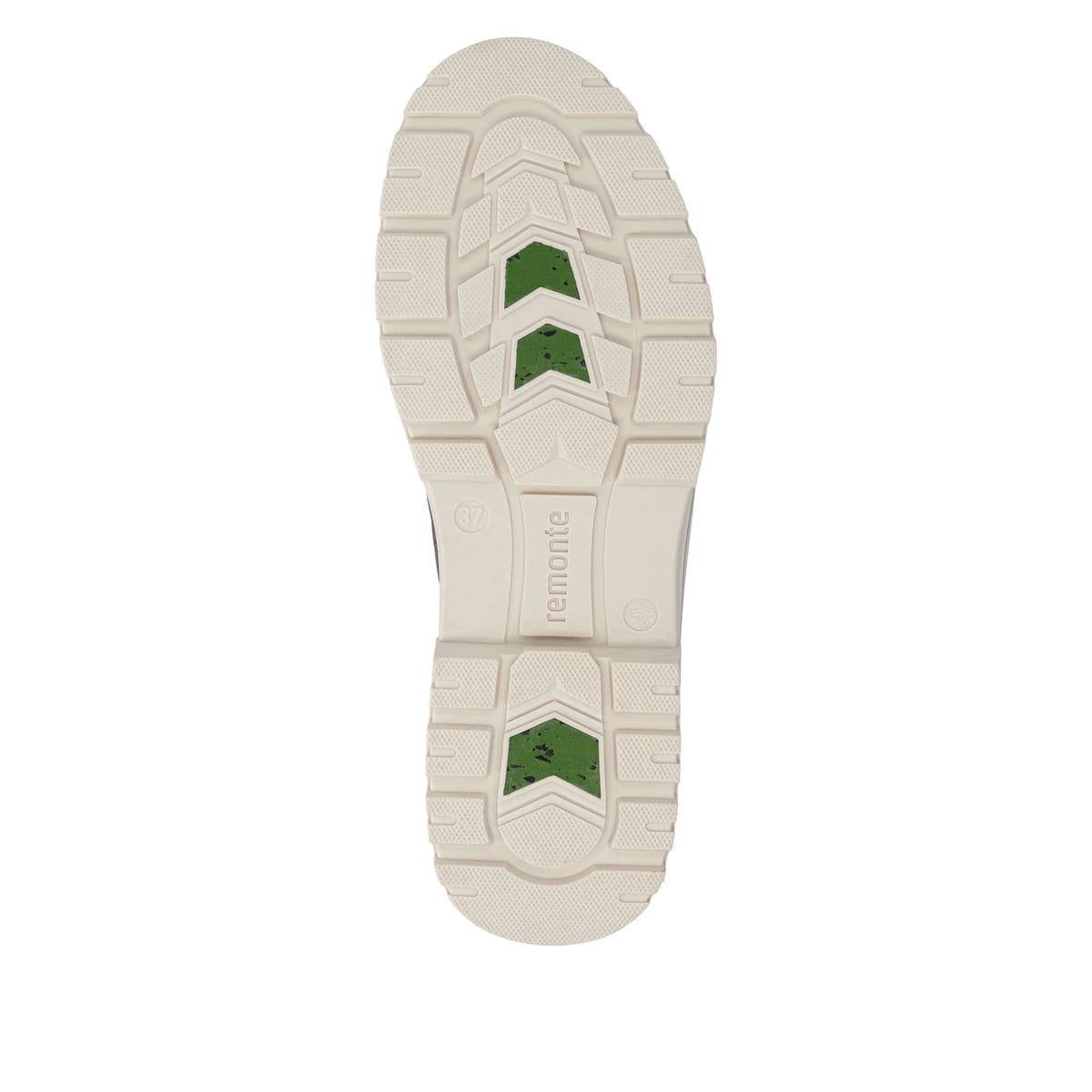 Grauweiße remonte Damen Schnürstiefel D2U73-45 mit griffiger Glass-Fibre Sohle. Schuh Laufsohle.