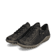
Urbanschwarze remonte Damen Schnürschuhe R1402-07 mit Schnürung und Reißverschluss. Schuhpaar schräg.