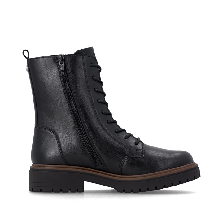 Schwarze remonte Damen Schnürstiefel D4B73-00 mit wasserabweisender TEX-Membran. Schuh Innenseite.