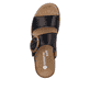 Schwarze remonte Damen Pantoletten D0Q51-00 mit einem Klettverschluss. Schuh von oben.