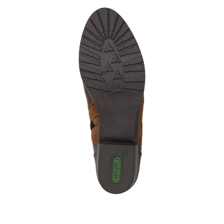 Braune remonte Damen Stiefeletten D6893-22 mit einem Reißverschluss. Schuh Laufsohle.