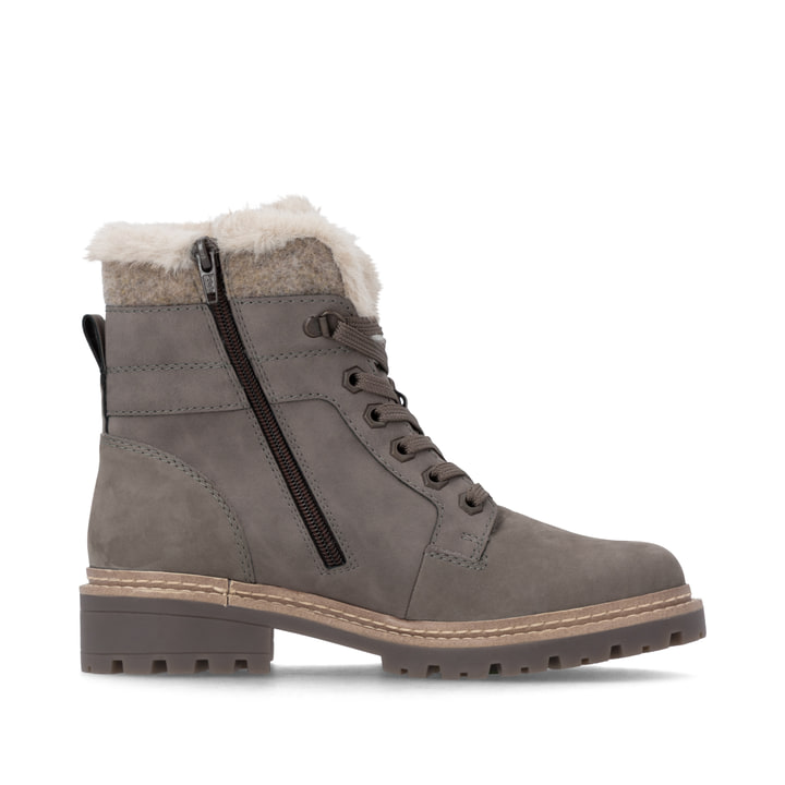 Graue remonte Damen Schnürstiefel D0B81-42 mit wasserabweisender TEX-Membran. Schuh Innenseite.