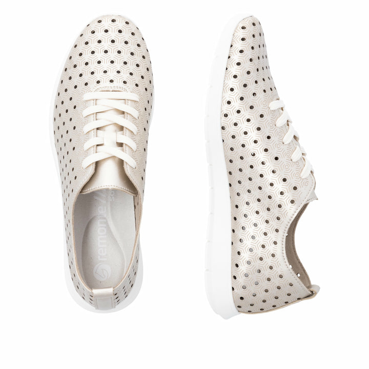 Goldene remonte Damen Schnürschuhe R7101-91 mit der Komfortweite G. Schuh von oben, liegend.