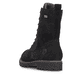 Schwarze remonte Damen Schnürstiefel D8489-02 mit wasserabweisender TEX-Membran. Schuh von hinten.