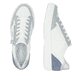 Weiße remonte Damen Sneaker Low D2J01-80 mit Reißverschluss sowie Komfortweite G. Schuh von oben, liegend.