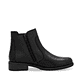 Schwarze remonte Chelsea Boots D0F70-00 mit einem Reißverschluss. Schuh von hinten.