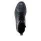 Dunkelblaue remonte Damen Schnürstiefel D3S72-14 mit einem Reißverschluss. Schuh von oben.