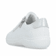 Weiße remonte Damen Schnürschuhe D1E03-81 mit einem Reißverschluss. Schuh von hinten.