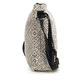 Sac à main remonte Q0731-81 beige en look bohème, détails dorés et fermeture éclair. Côté droit.