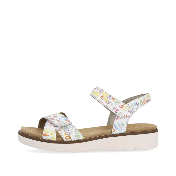 Bunte remonte Damen Riemchensandalen D2049-81 mit Klettverschluss. Schuh Außenseite.