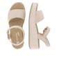 Beige remonte Damen Riemchensandalen D1N50-60 mit Klettverschluss. Schuh von oben, liegend.