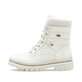 Reinweiße remonte Damen Schnürstiefel D0C77-80 mit griffiger Glass-Fibre Sohle. Schuh Außenseite.