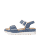 Blaue remonte Riemchensandalen D3P53-14 mit trendiger Schnalle. Schuh Außenseite.