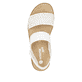 Weiße remonte Riemchensandalen D0Q56-80 mit einem Klettverschluss. Schuh von oben.