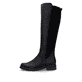 
Glanzschwarze remonte Damen Hochschaftstiefel D8371-01 mit einer Profilsohle. Schuh Außenseite