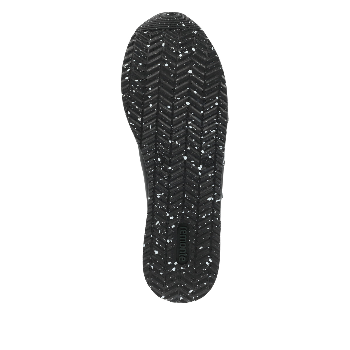 
Mitternachtsschwarze remonte Damen Sneaker D1370-01 mit Schnürung und Reißverschluss. Schuh Laufsohle