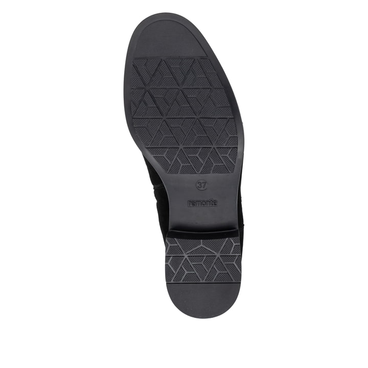Bottes cuissardes remonte noires femmes D3U70-00 avec fermeture éclair. Semelle extérieure de la chaussure.