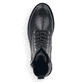 Schwarze remonte Damen Schnürstiefel D8671-01 mit einem Reißverschluss. Schuh von oben.