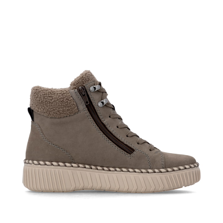 Graue remonte Damen Schnürstiefel D4A74-42 mit wasserabweisender TEX-Membran. Schuh Innenseite.