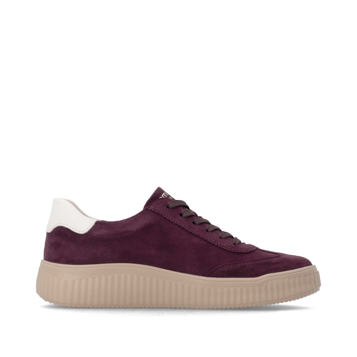 Baskets basses remonte rouges femmes D3E00-30 avec la semelle lightsole+. Côté intérieur de la chaussure.