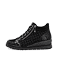 Schwarze remonte Damen Schnürstiefel R0773-05 mit einem Reißverschluss. Schuh Außenseite.