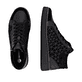 Schwarze remonte Damen Sneaker D2E70-00 mit Reißverschluss sowie Komfortweite G. Schuh von oben, liegend.