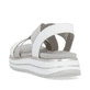 Graphitgraue remonte Damen Riemchensandalen D1J50-80 mit einem Elastikeinsatz. Schuh von hinten.