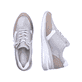 
Platingraue remonte Damen Sneaker D2410-40 mit einer flexiblen Sohle mit Keilabsatz. Schuhpaar von oben.