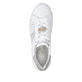 Weißbeige remonte Damen Schnürschuhe D3E04-80 mit dekorativem Schmuckdetail. Schuh von oben.