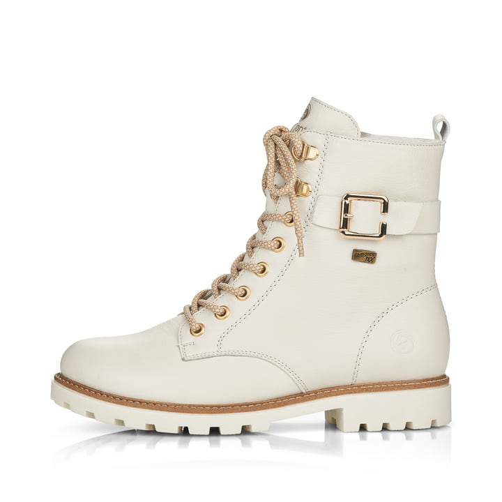 
Altweiße remonte Damen Schnürstiefel D8475-80 mit Schnürung und Reißverschluss. Schuh Außenseite