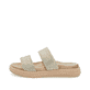 Metallische vegane remonte Damen Pantoletten D2N50-90 mit einem weichen Fußbett. Schuh Außenseite.