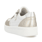 Weiße remonte Damen Sneaker Low D0J05-81 mit einem Reißverschluss. Schuh von hinten.