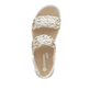 Weiße vegane remonte Riemchensandalen D2K52-80 mit einem Klettverschluss. Schuh von oben.