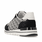 Baskets basses remonte noires vegan pour femme R6717-03 avec lacets. Chaussure vue de l'arrière.