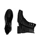 Schwarze remonte Damen Schnürstiefel D8656-00 mit wasserabweisender TEX-Membran. Schuh von oben, liegend.