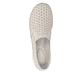 Beige remonte Damen Slipper D3G04-60 mit eleganten Zierlochungen sowie Gummizug. Schuh von oben.