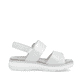Silberne remonte Keilsandaletten D2K50-91 mit einem Klettverschluss. Schuh Innenseite.