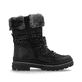 Tiefschwarze remonte Damen Kurzstiefel D0C81-03 mit griffiger Glass-Fibre Sohle. Schuh Innenseite.