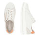 Weiße remonte Damen Sneaker Low D1C01-81 mit Reißverschluss sowie Komfortweite G. Schuh von oben, liegend.